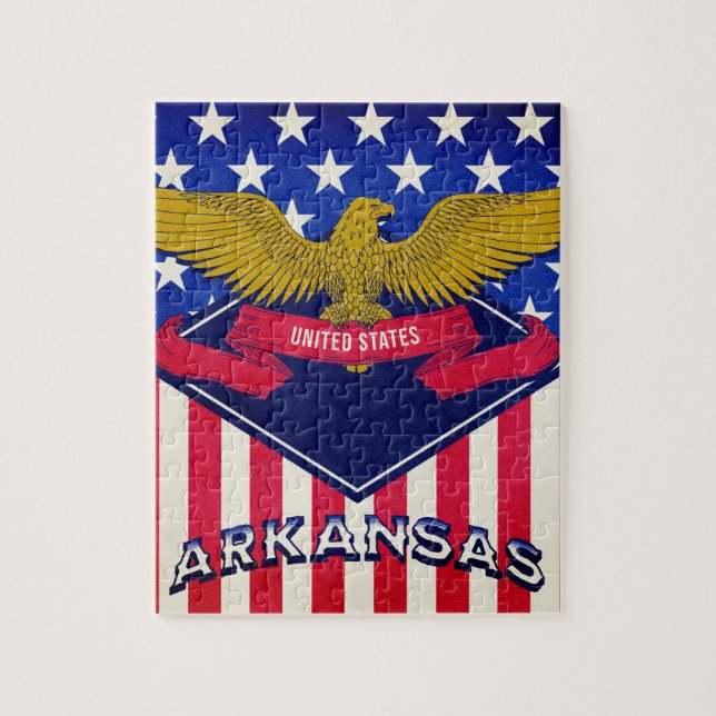 Puzzle Drapeau Arkansas USA (Vertical)
