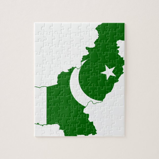 Puzzle Drapeau de carte du Pakistan (Vertical)