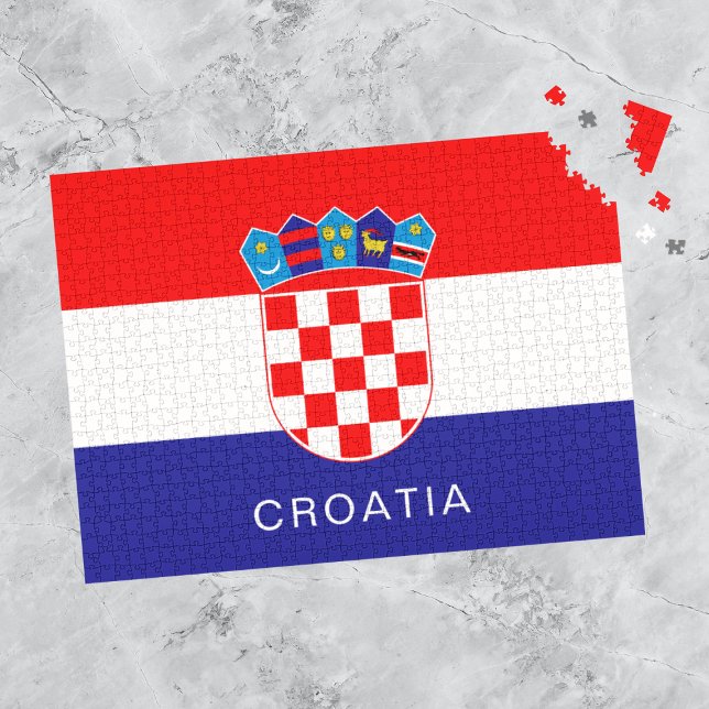 Puzzle Drapeau de Croatie avec texte personnalisé (Créateur téléchargé)