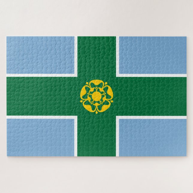 Puzzle Drapeau de Derbyshire (Comté d'Angleterre, Royaume (Horizontal)