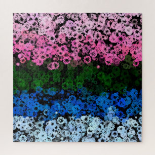 Puzzle Drapeau de fierté Omniromantique Fleuris Mignon Ré