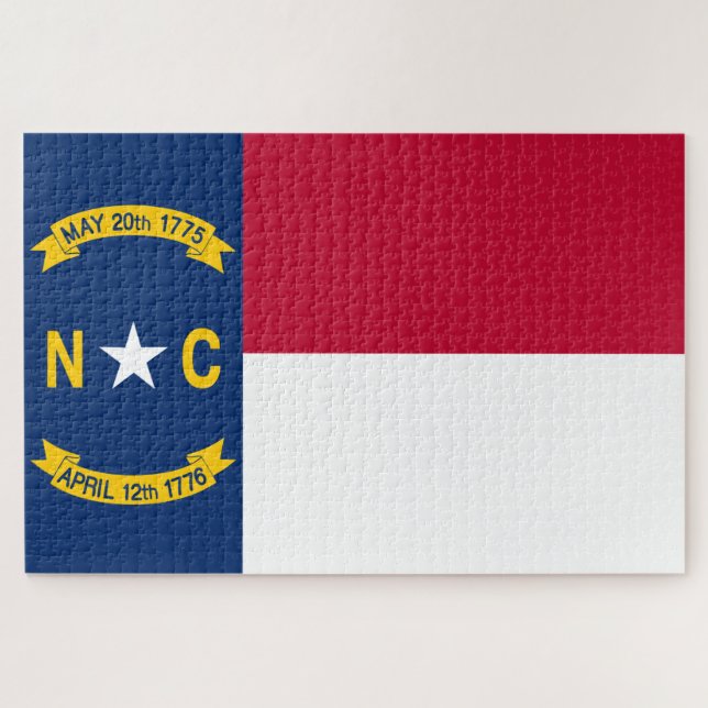 Puzzle Drapeau de la Caroline du Nord (Horizontal)