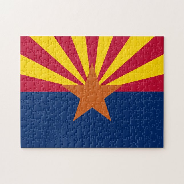 Puzzle Drapeau de l'Arizona : Soleil couchant, l'État de  (Horizontal)