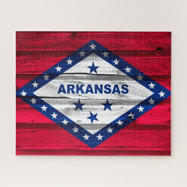 Puzzle Drapeau de l'État de Grunge Arkansas (Horizontal)