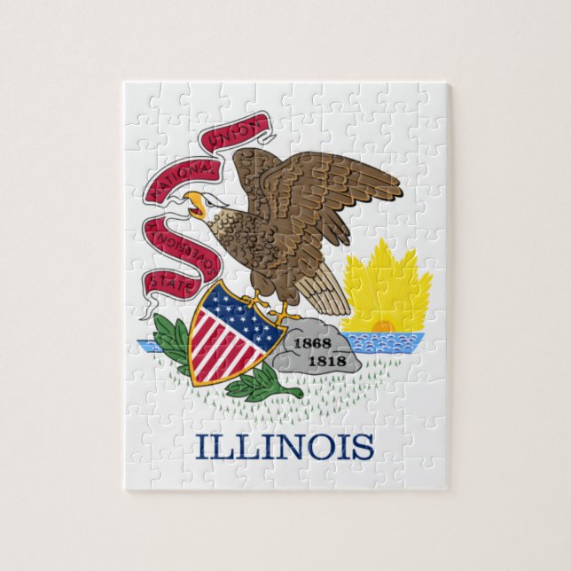PUZZLE DRAPEAU DE L'ILLINOIS (Vertical)