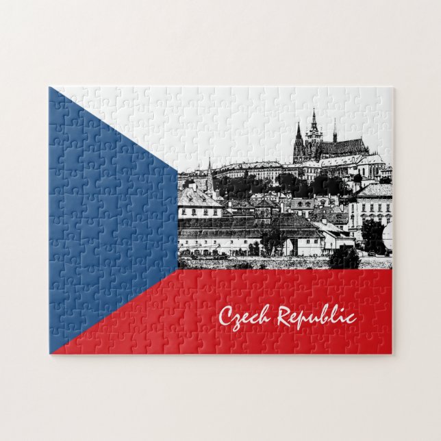 Puzzle Drapeau de Prague et de Tchéquie - ville historiqu (Horizontal)