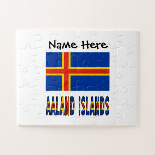 Puzzle Drapeau des îles Aaland et Ålander Personnalisé