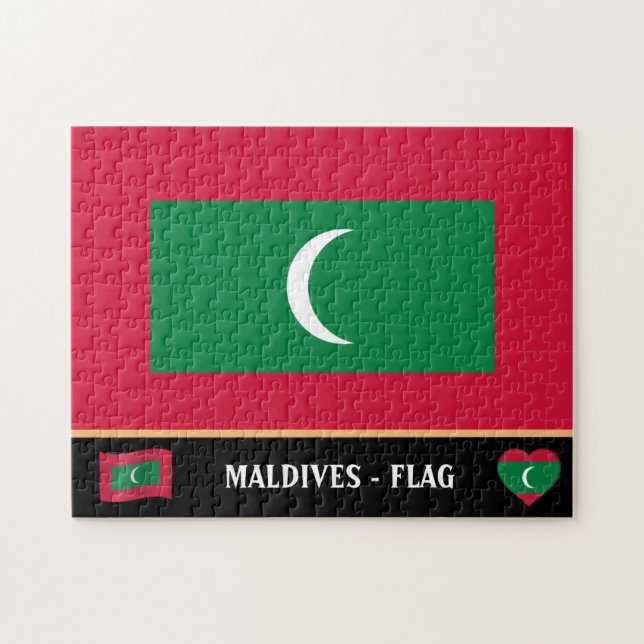 Puzzle Drapeau des Maldives / Pays des Maldives (Horizontal)