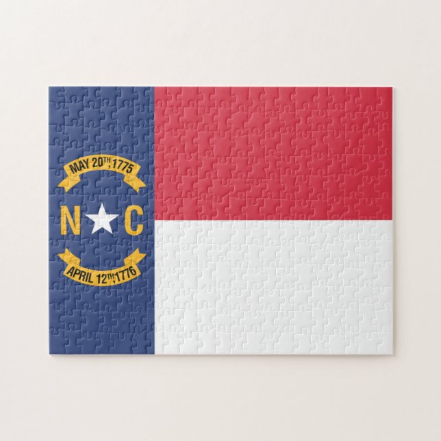 Puzzle Drapeau d'État de Caroline du Nord, États-Unis (Horizontal)