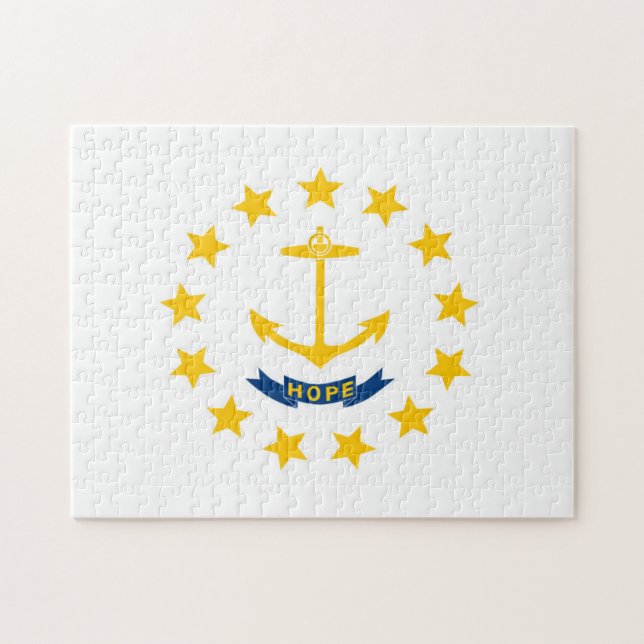 Puzzle Drapeau d'Etat de Rhode Island, États-Unis (Horizontal)