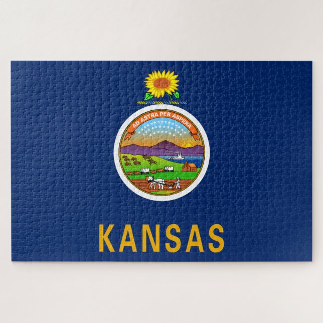 Puzzle Drapeau d'État du Kansas (Horizontal)