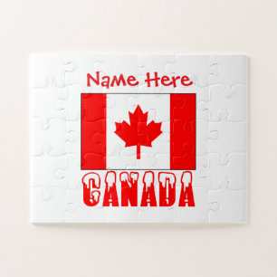 Puzzle Drapeau du Canada personnalisé Cadeau personnalisé