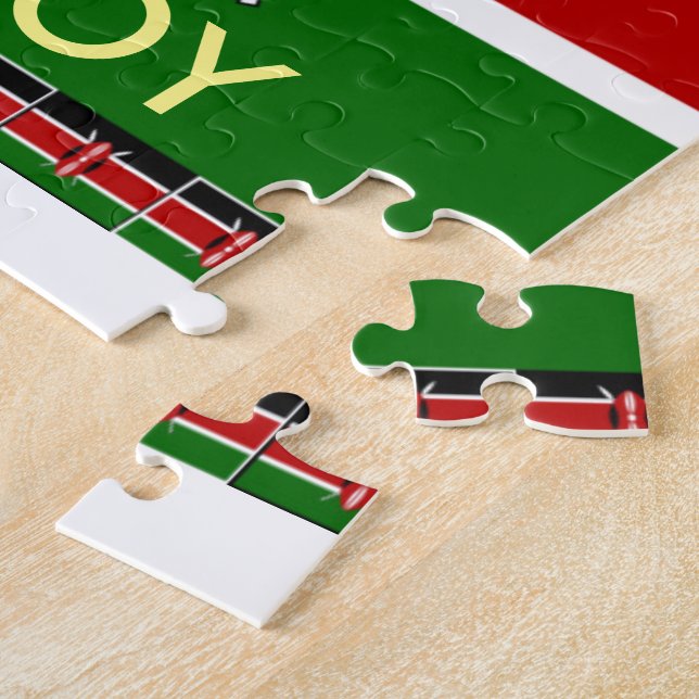 Puzzle Drapeau du Kenya : avec cadre de drapeau miniature (Côté)
