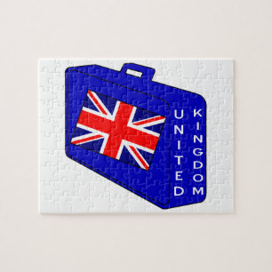 Puzzle Drapeau du Royaume-Uni Valise Bleue