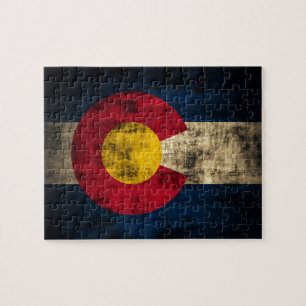 Puzzle Drapeau Grunge Colorado