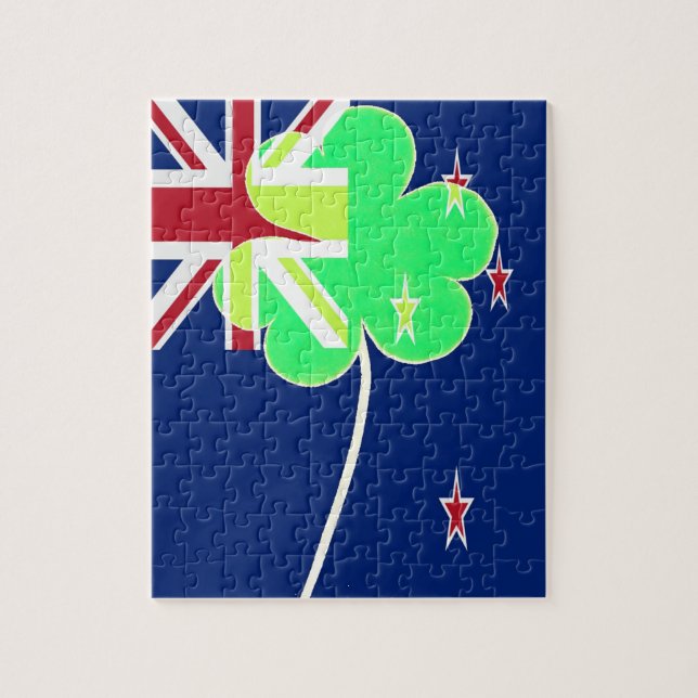Puzzle Drapeau irlandais Nouvelle-Zélande Shamrock Clover (Vertical)