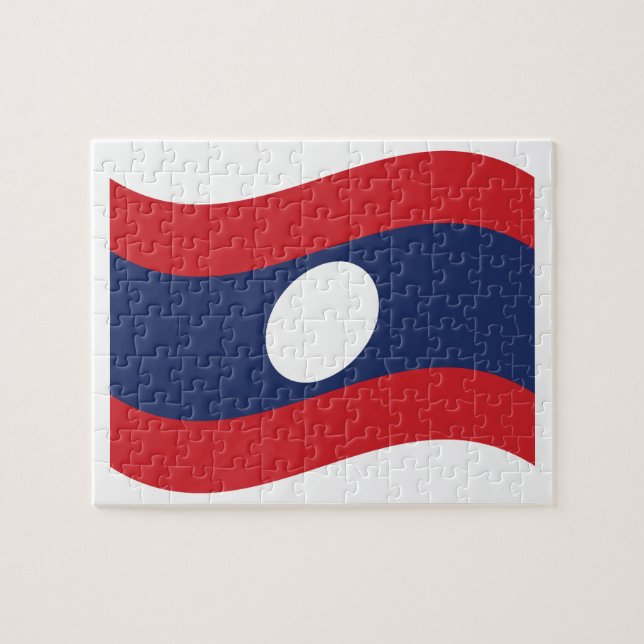 Puzzle Drapeau Laos (Horizontal)