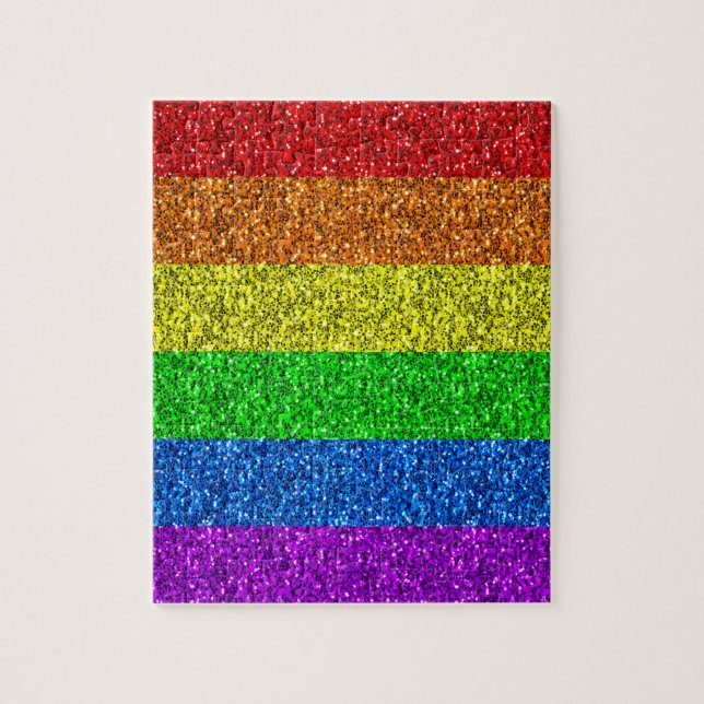Puzzle Drapeau LGBT vibrante parties scintillant arc-en-c (Vertical)