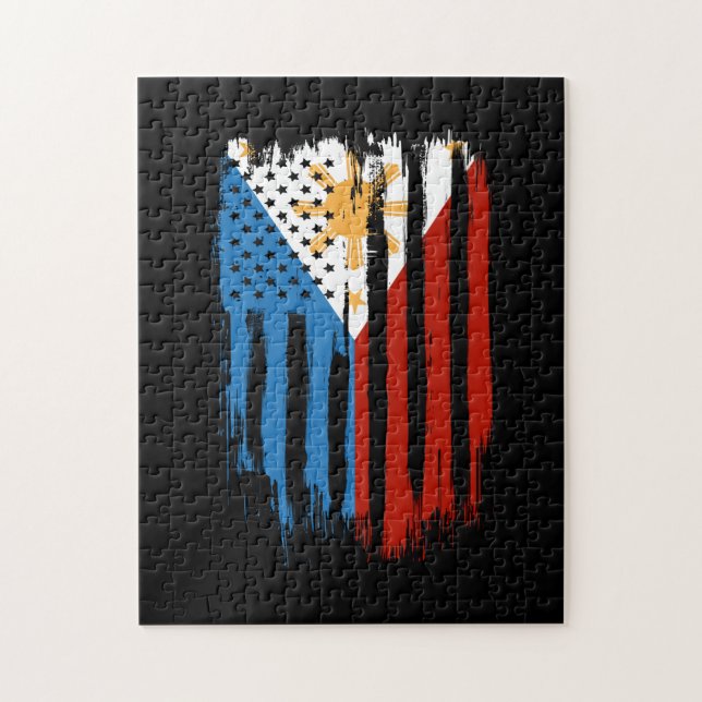 Puzzle Drapeau mi-américain mi-philippin Philippines (Vertical)