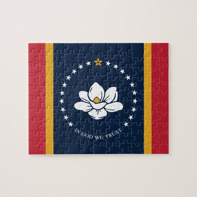 Puzzle Drapeau Mississippi 2020 Nouveau (Horizontal)