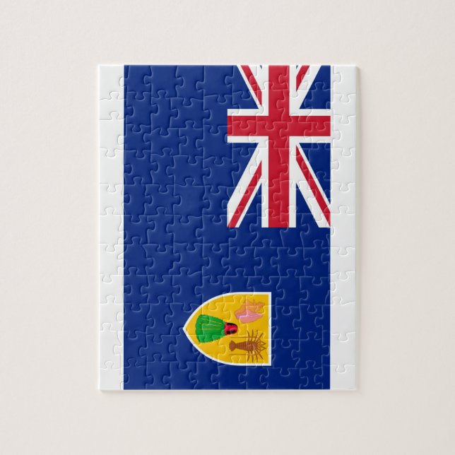 Puzzle Drapeau national du monde des Îles Turques et (Vertical)