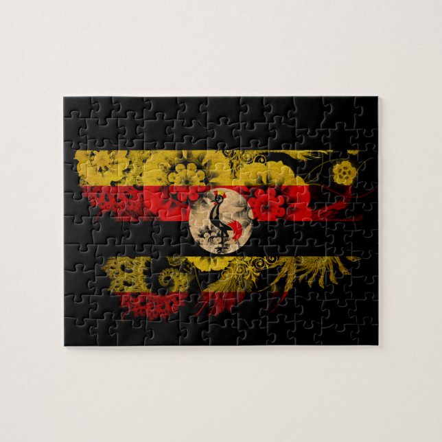 Puzzle Drapeau ougandais (Horizontal)