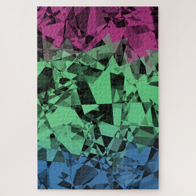 Puzzle Drapeau super Eclectique Retro Trippé Polysexuel P (Vertical)