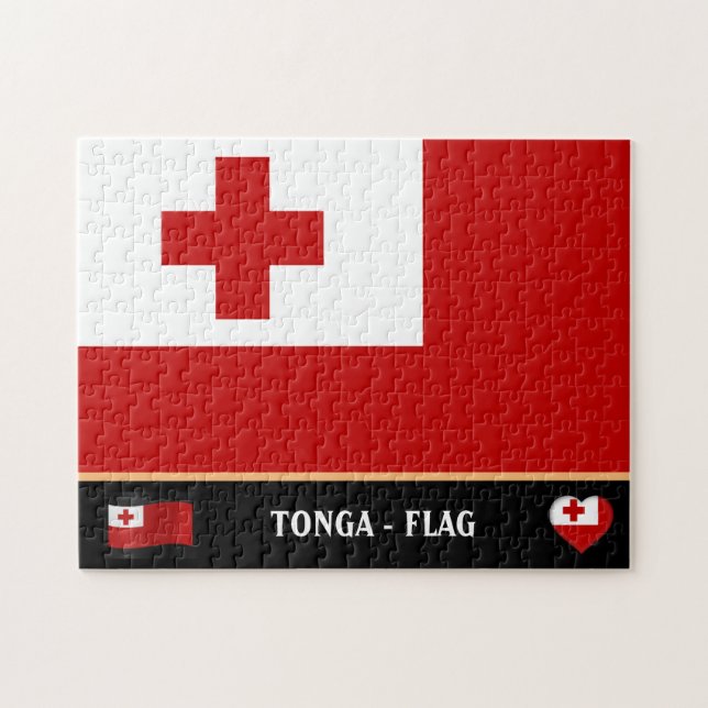 Puzzle Drapeau Tonga & Tongan / Tonga (Horizontal)