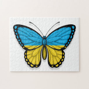 Puzzle Drapeau ukrainien de papillon
