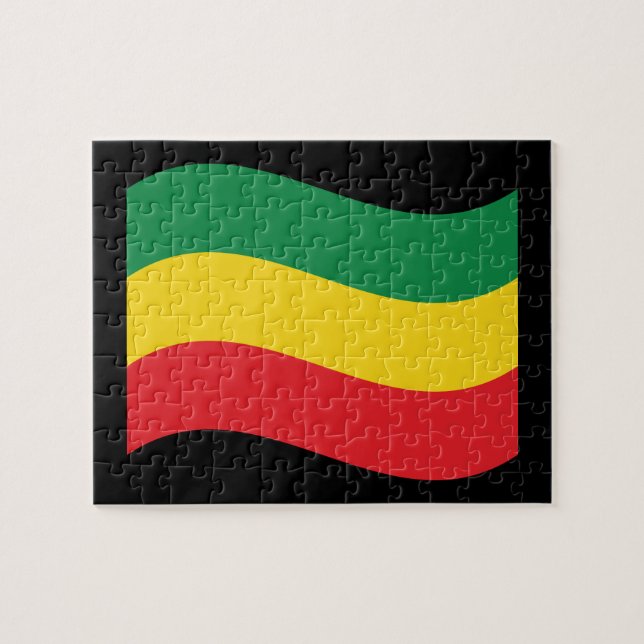 Puzzle Drapeau vert, or (jaune) et rouge (Horizontal)