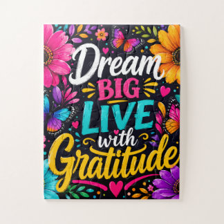 Puzzle Dream Big Live with Gratitude-Butterfly Inspiratio
