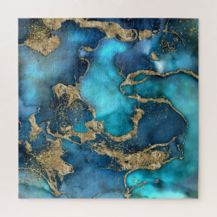 Puzzle Dreamy Blue Turquoise et or