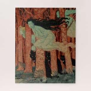 Puzzle Drei Frauen avec des loups noirs Art Grasset