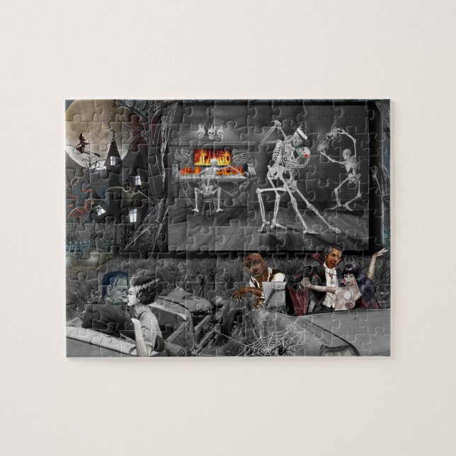 Puzzle Drive-in hanté de Halloween (Horizontal)