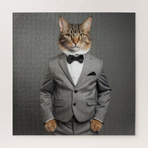 Puzzle Drôle chat en costume