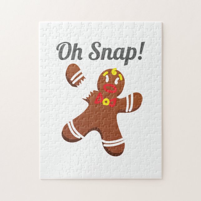 Puzzle Drôle Gingerbread Homme Oh Snap cadeau de Noël (Vertical)