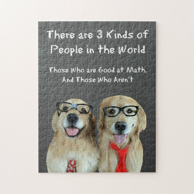 Puzzle Drôle Golden Retriever Math Plaisanter (Vertical)