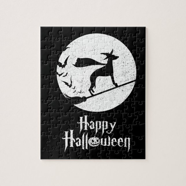 Puzzle Drôle Halloween Costume sorcière Amoureux des chie (Vertical)