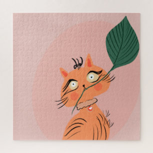 Puzzle Drôle Plante de chat Carton