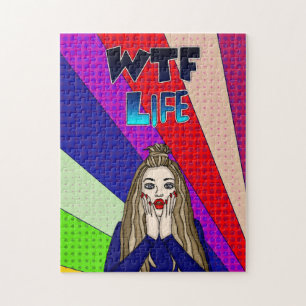 Puzzle Drôle Pop Art WTF Life ] Lady Freaking Out