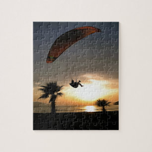 Puzzle Dropzone At Dusk Adventure Paraglider Art