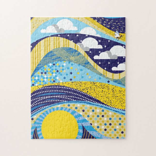 Puzzle du ciel Abstrait 11x14 pour les aveugles de (Vertical)