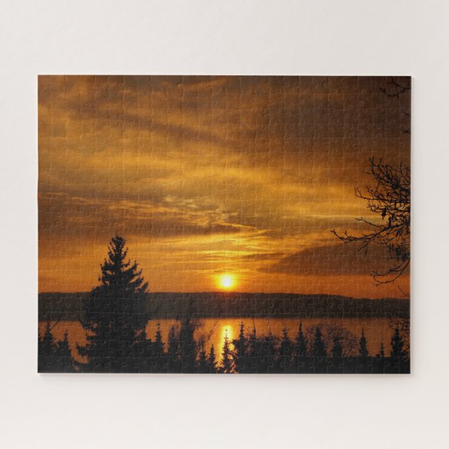 Puzzle du coucher du soleil de montagne (Horizontal)