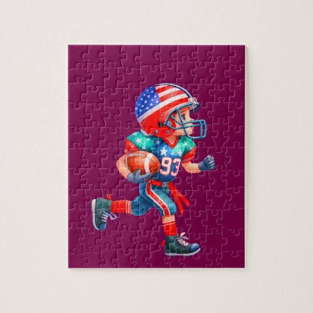 Puzzle du joueur de football de garçon (Vertical)