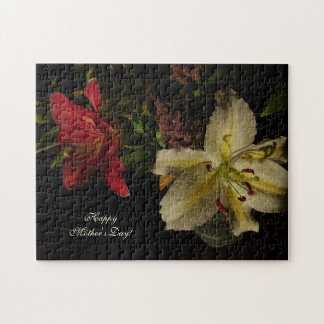 Puzzle du jour de mère avec des lis (Horizontal)