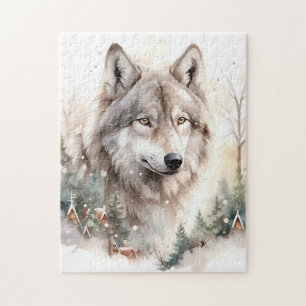 Puzzle du loup d'hiver
