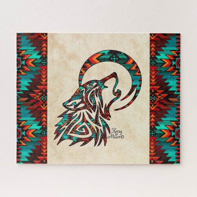 Puzzle du loup tribal (Horizontal)