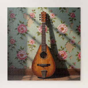 Puzzle Dulcimer à six cordes Floral vintage
