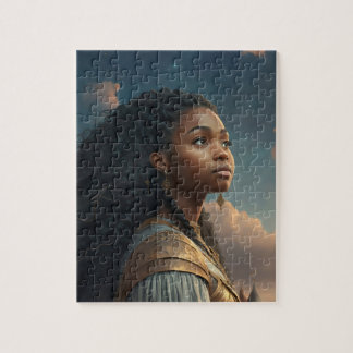 Puzzle d'une jeune fille ciel regarder