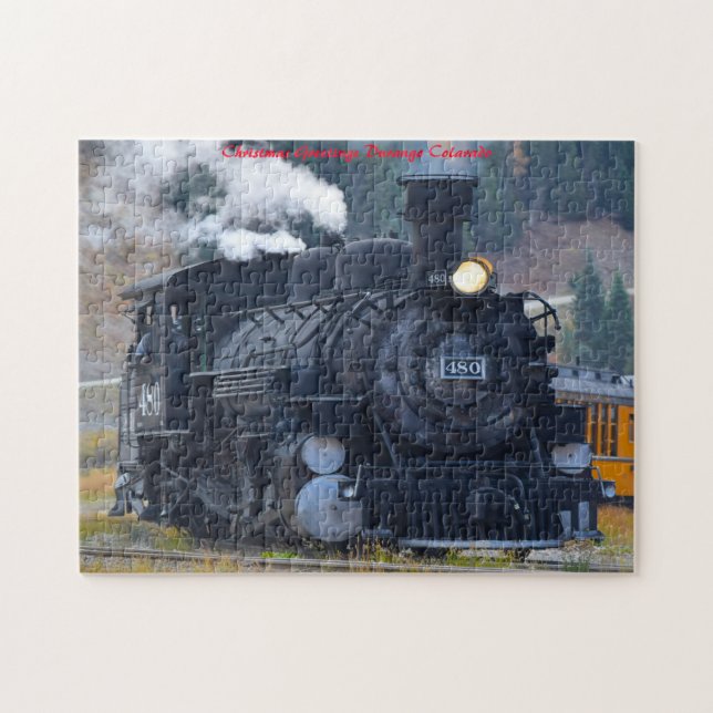 Puzzle Durango Locomotive Colorado. voeux de Noël (Horizontal)
